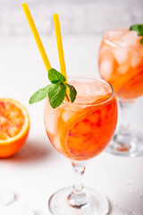 Aperol spritz, Italian cocktail with orange
