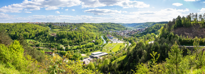 Fototapeta na wymiar panoramic view to Sulz Germany