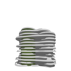 3D illustration architecture building perspective lines.