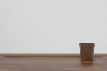 Trash can in the neat room