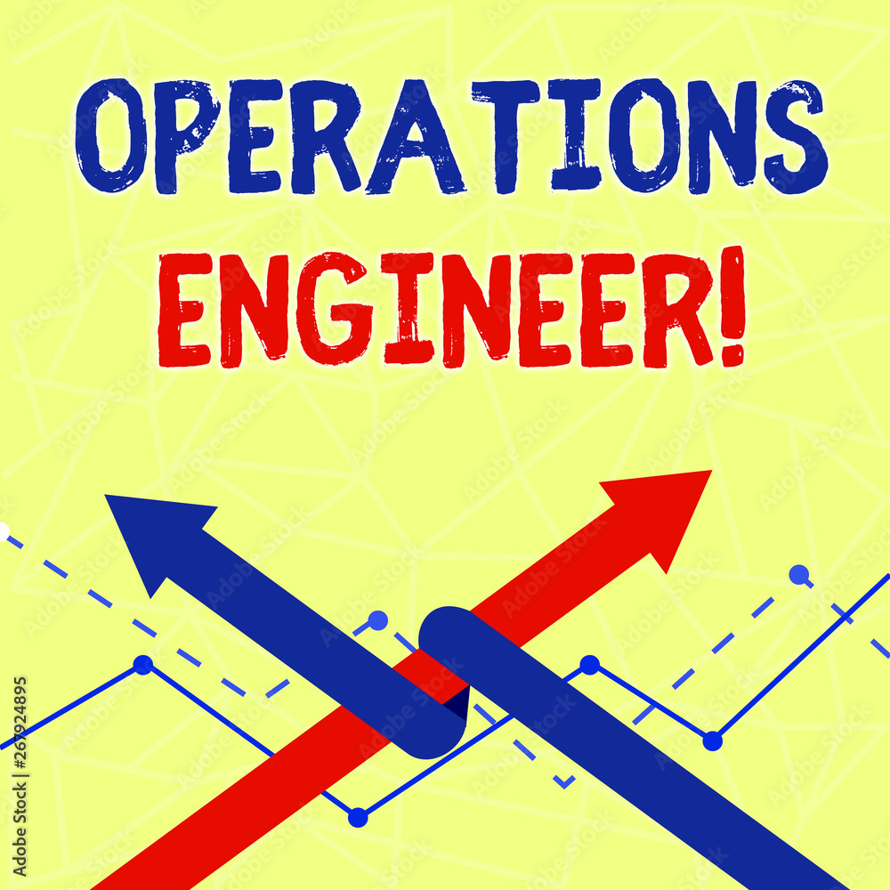 Poster writing note showing operations engineer. business concept for analyze and design operation that wil