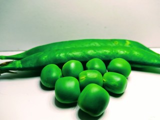 Mutter, Peas isolated on white background