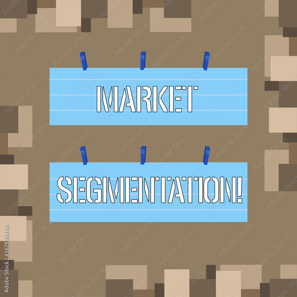Poster conceptual hand writing showing market segmentation. concept meaning dividing a market of potential 