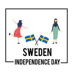 Happy Sweden independence Day Vector Template Design Illustration