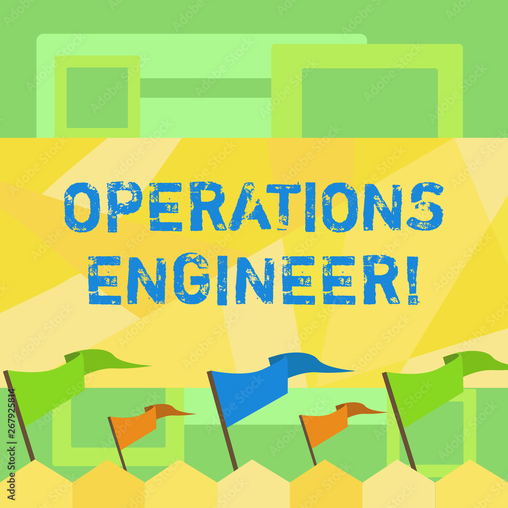Poster handwriting text writing operations engineer. conceptual photo analyze and design operation that wil