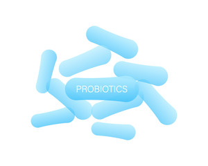 Probiotics Bacteria. Biology, Science background. Vector stock illustration.