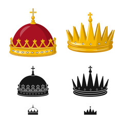 Vector illustration of medieval and nobility sign. Set of medieval and monarchy stock vector illustration.