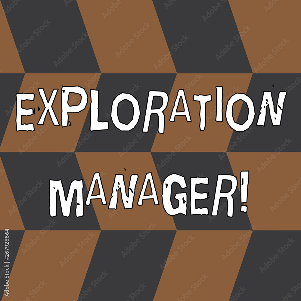 Poster word writing text exploration manager. business photo showcasing lead and operate the mining company