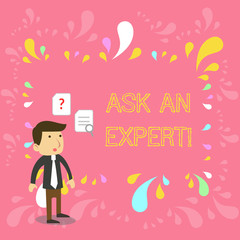 Conceptual hand writing showing Ask An Expert. Concept meaning confirmation that have read understand and agree with guidelines