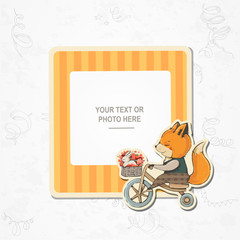 Children illustration. This photo frame you can use for kids picture, funny photos, card and memories. Scrapbook design concept. Insert your picture. Vector template frames.