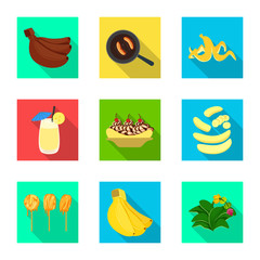 Vector illustration of natural and vegetarian icon. Set of natural and eating vector icon for stock.