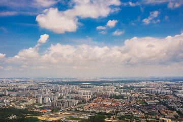 The Singapore city with blue sky background