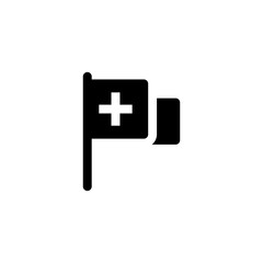 hospital flag icon vector illustration