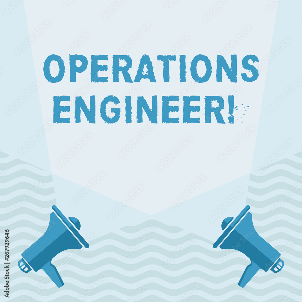 Poster handwriting text writing operations engineer. conceptual photo analyze and design operation that wil