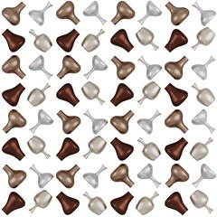 Beige Gray Colors Wrapping Paper Seamless Pattern, Illustration With Brushed Metallic Vases 3D Render, Orthographic Camera ..