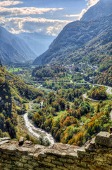 Fototapeta na wymiar view of a Swiss valley 
