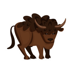 Isolated object of bison and buffalo symbol. Set of bison and wild stock vector illustration.
