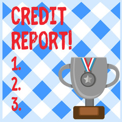 Obraz premium Conceptual hand writing showing Credit Report. Concept meaning it is the detailed report of an individual s is credit history