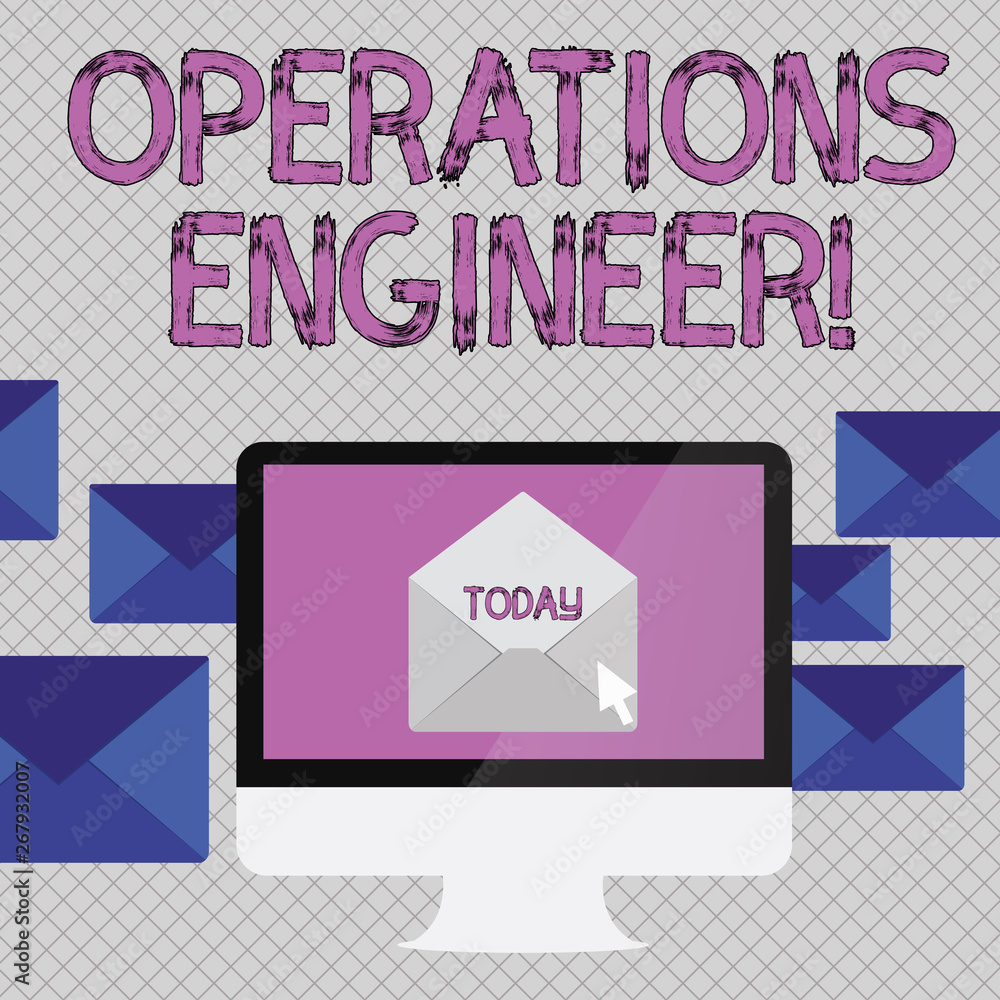 Poster handwriting text writing operations engineer. conceptual photo analyze and design operation that wil