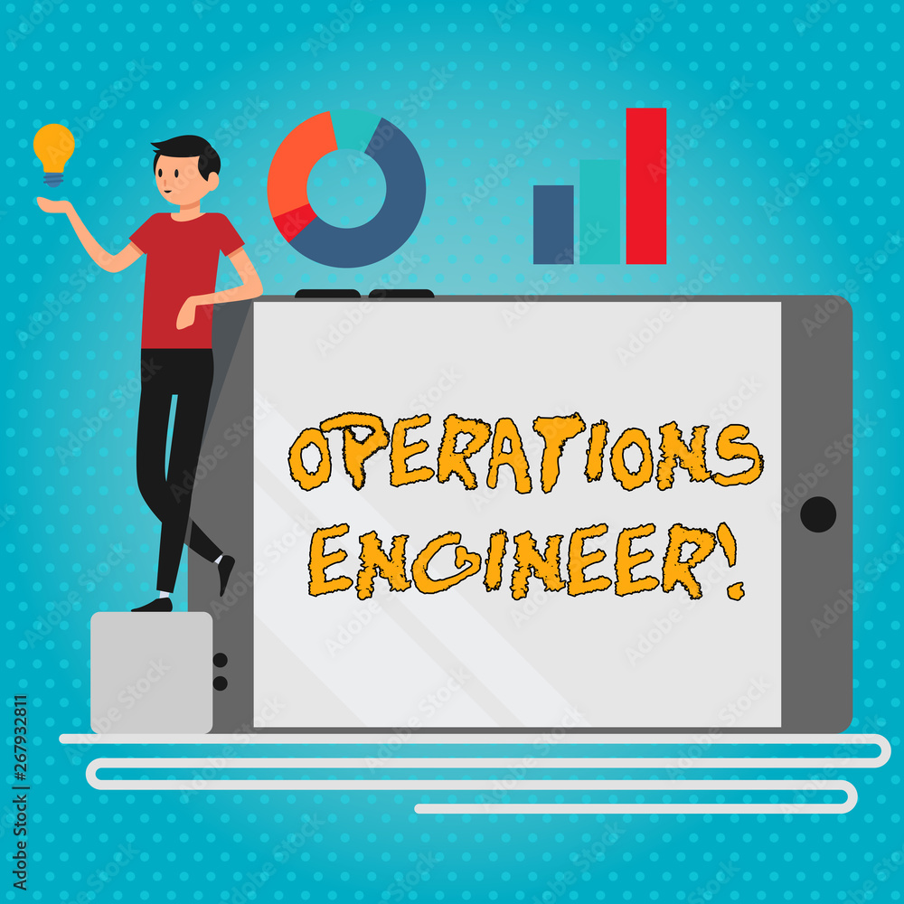 Poster text sign showing operations engineer. business photo showcasing analyze and design operation that w