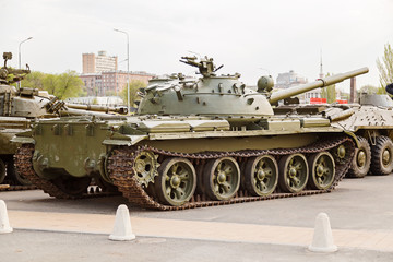 fighting tanks on the central embankment in Volgograd