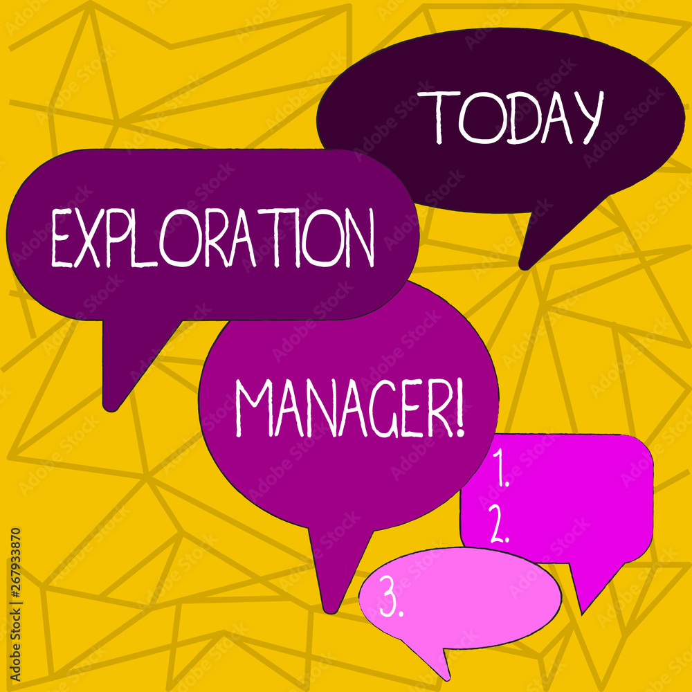 Poster writing note showing exploration manager. business concept for lead and operate the mining company s