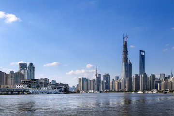 Construction of Urban Landscape of Lujiazui Financial and Trade Zone in Pudong, Shanghai