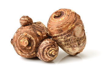 Taro on white background