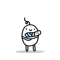 Type of family, Men holding newborn. Cartoon minimalism vector.