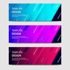 Vibrant gradient and futuristic background template for headline and header banner. Suitable for social media, web, blog, website.