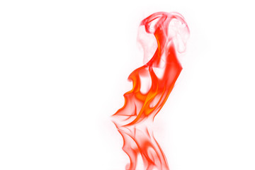 Fire flames on a black