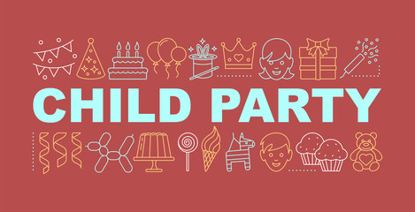Child party word concepts banner