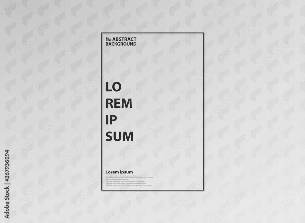 Poster abstract white geometric square cube pattern design of technology template background. illustration 