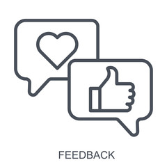 Feedback outline concept. Customer service satisfaction. Flat vector