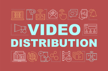 Video distribution word concepts banner