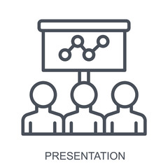 Business presentation outline icon. Flat vector