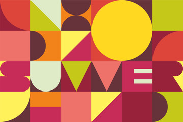 Summer trendy geometric background - Vector