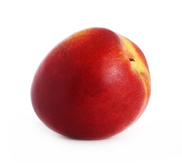 Fresh ripe peach fruit isolated on white background