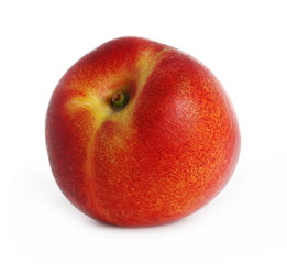 Fresh ripe peach fruit isolated on white background