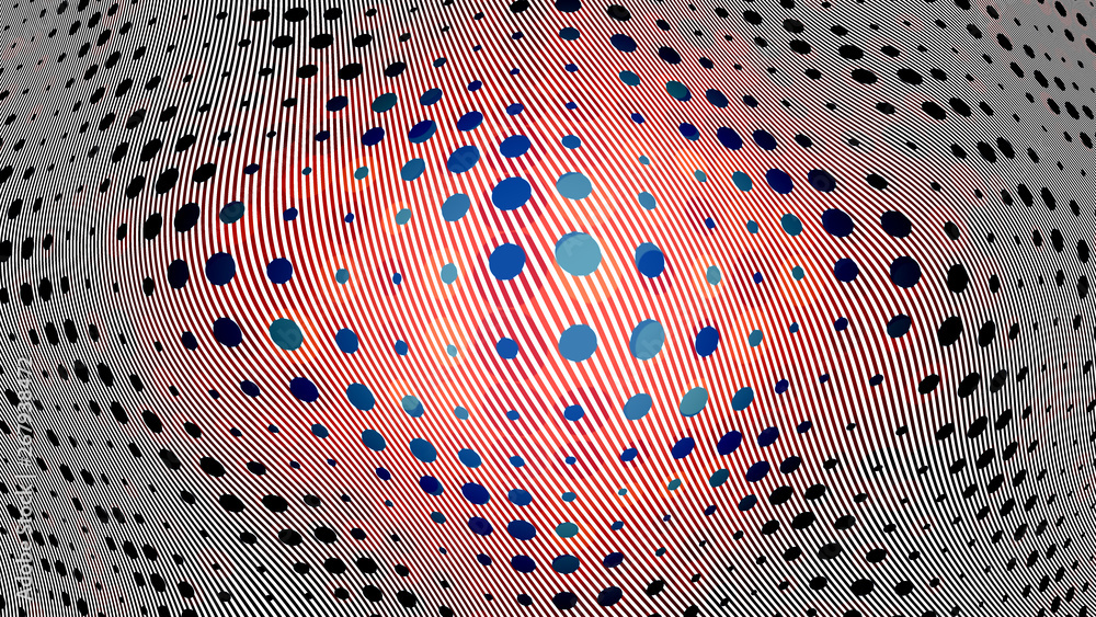 Poster convex surface in dark points on a light background multicolored, abstract computer graphics, 3d ren