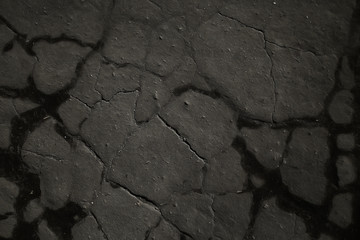 asphalt in cracks texture / abstract background cracks on asphalt road