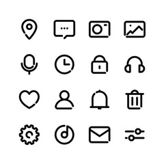 UI UX bold line icons set for web design and applications