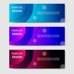 Fototapeta premium Vibrant gradient and futuristic background template for headline and header banner. Suitable for social media, web, blog, website.