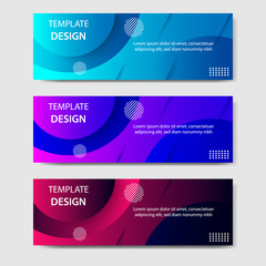 Fototapeta premium Vibrant gradient and futuristic background template for headline and header banner. Suitable for social media, web, blog, website.