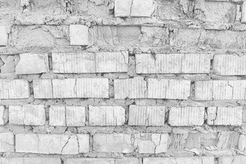 Obraz premium white brick wall texture / white abstract background, vintage brick wall building