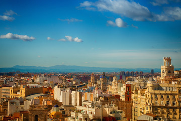 Spain. Valencia. Panoramic photo. View of the city from a height