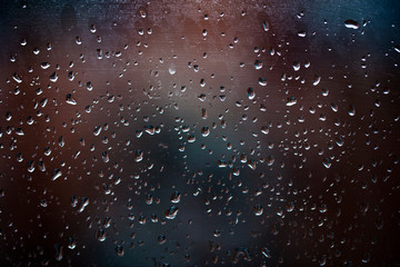 rain drops on the window surface 