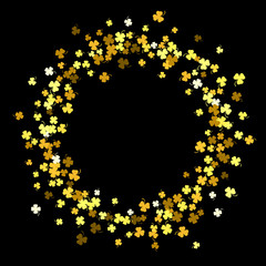 Frame or border of random scatter clover leaves