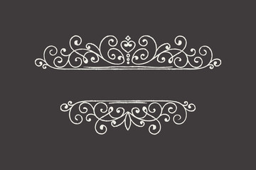 Hand drawn decorative border in grunge retro style