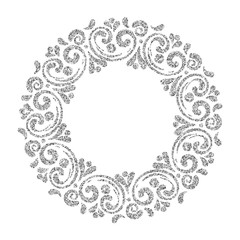 Elegant hand drawn retro floral frame